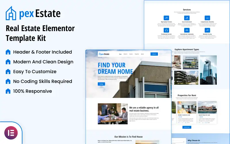 Apex Estate – Real Estate Elementor Template Kit Elementor Kit