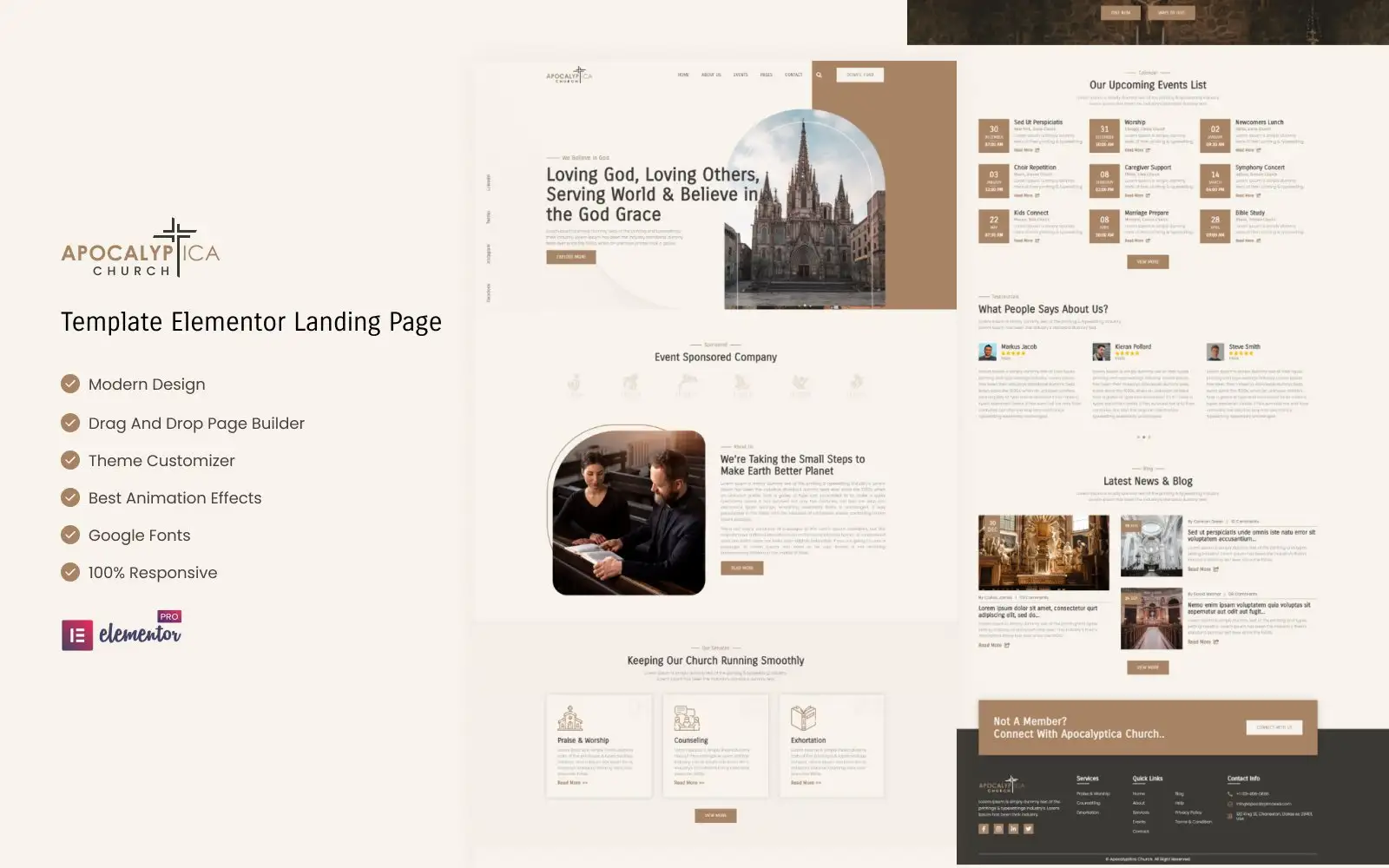 Apocalyptica Church – Religion Elementor Landing Page Elementor Kit