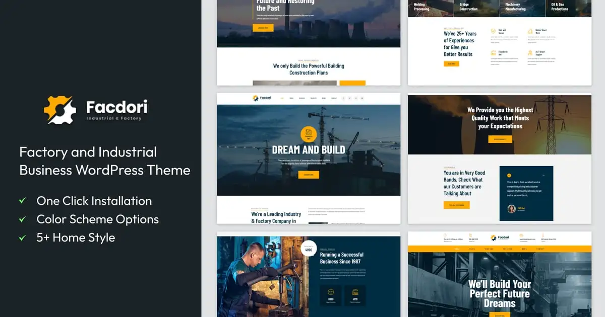 Facdori – Factory & Industrial WordPress Theme