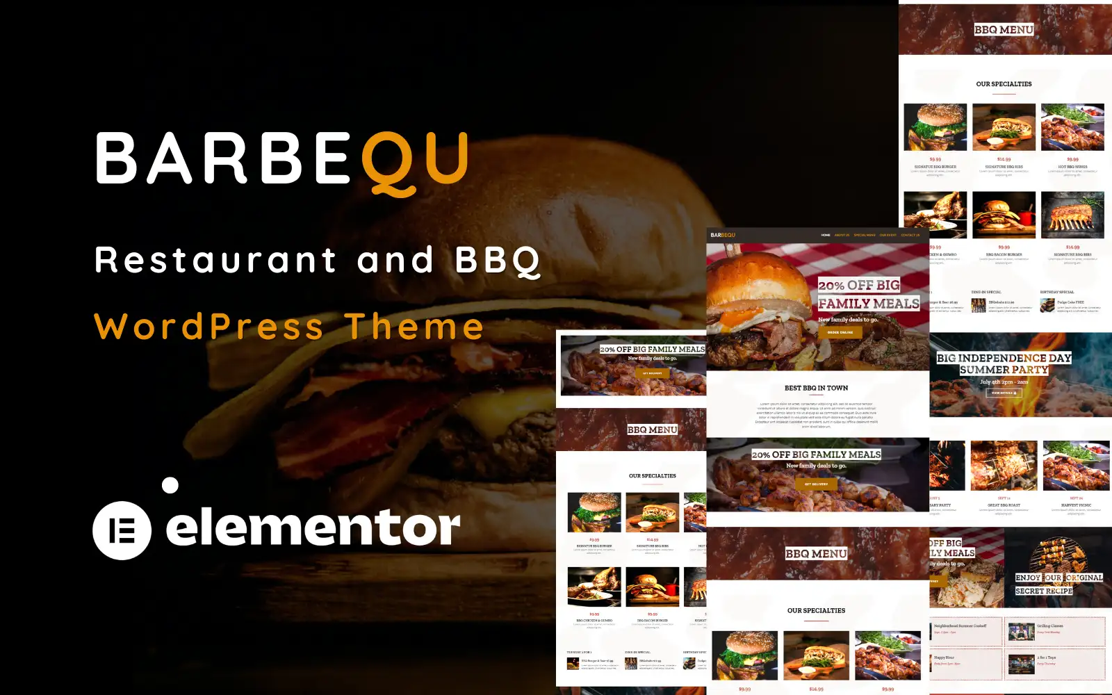 Barbequ – BBQ and Restaurant One Page WordPress Theme