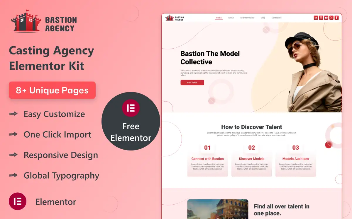 Bastion – Casting Agency Elementor Kit