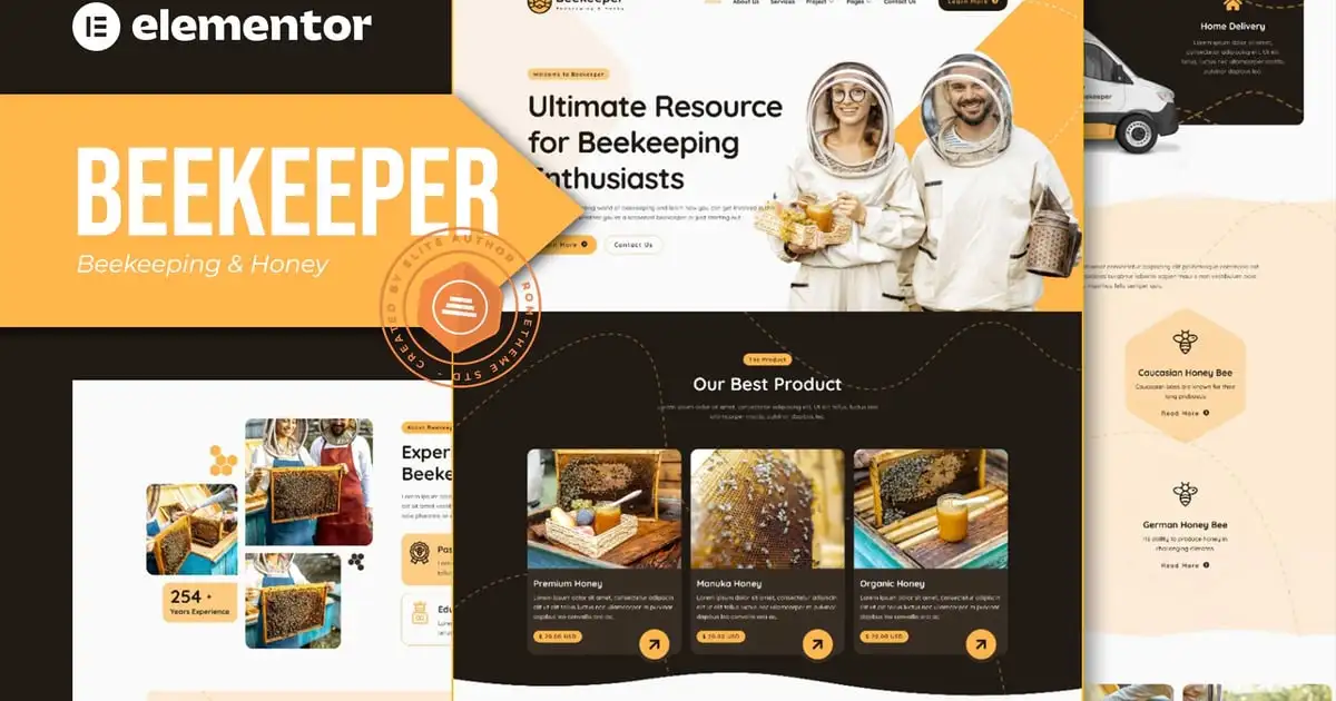 Beekeeper – Beekeeping & Honey Elementor Template Kit