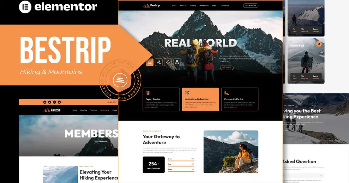 Bestrip – Hiking & Mountain Elementor Template Kit