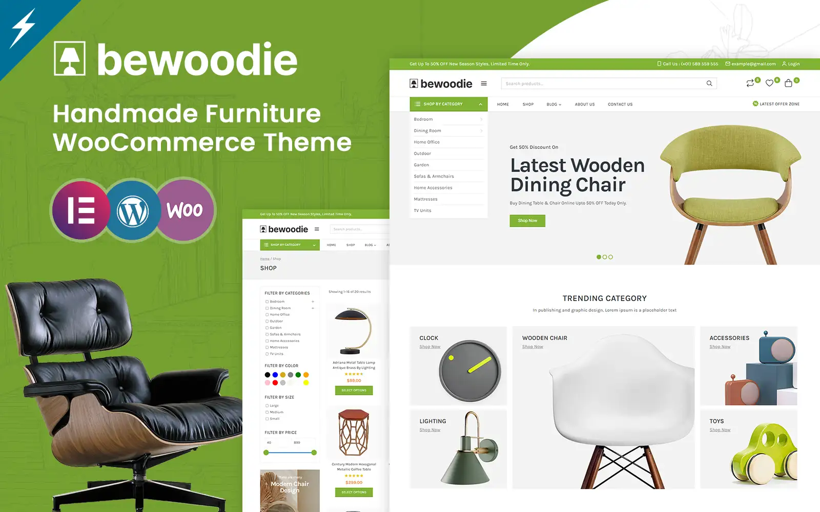 Bewoodie – Furniture, Decor and Handicrafts Store WooCommerce Elementor Theme WooCommerce Theme