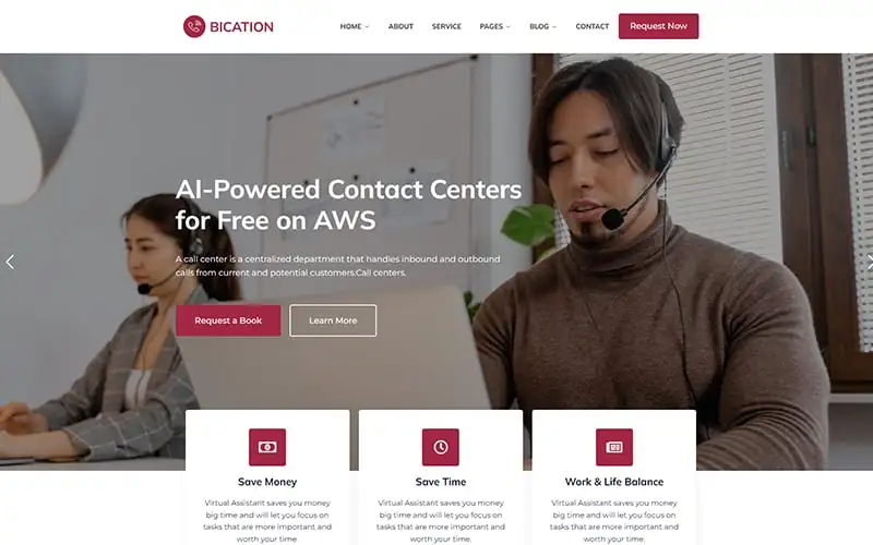 Bication – Virtual Call Center WordPress Theme