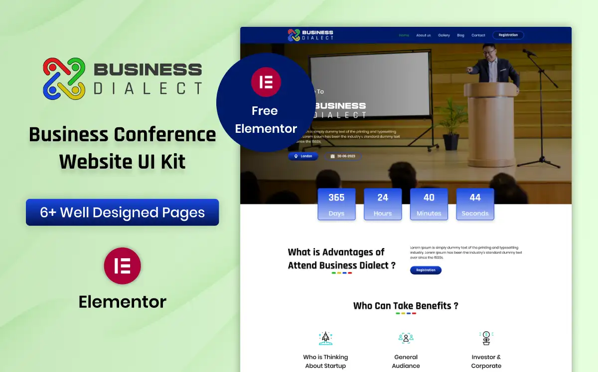 Business Dialect – Business Conference Website Elementor Kit
