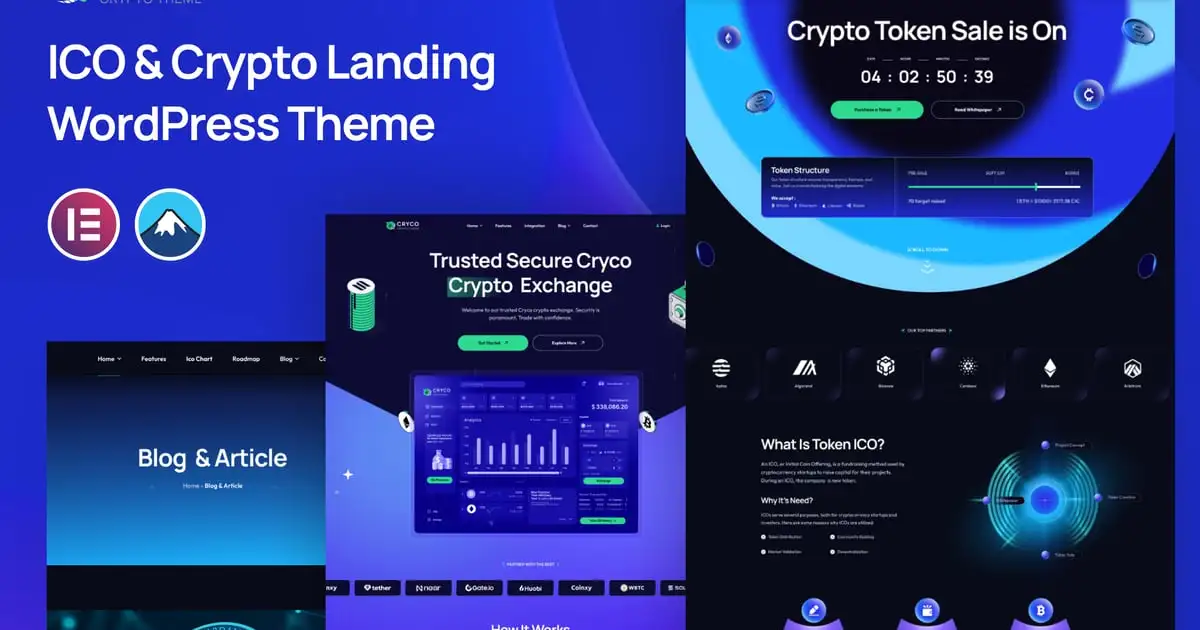 Cryco – ICO & Crypto Landing WordPress Theme