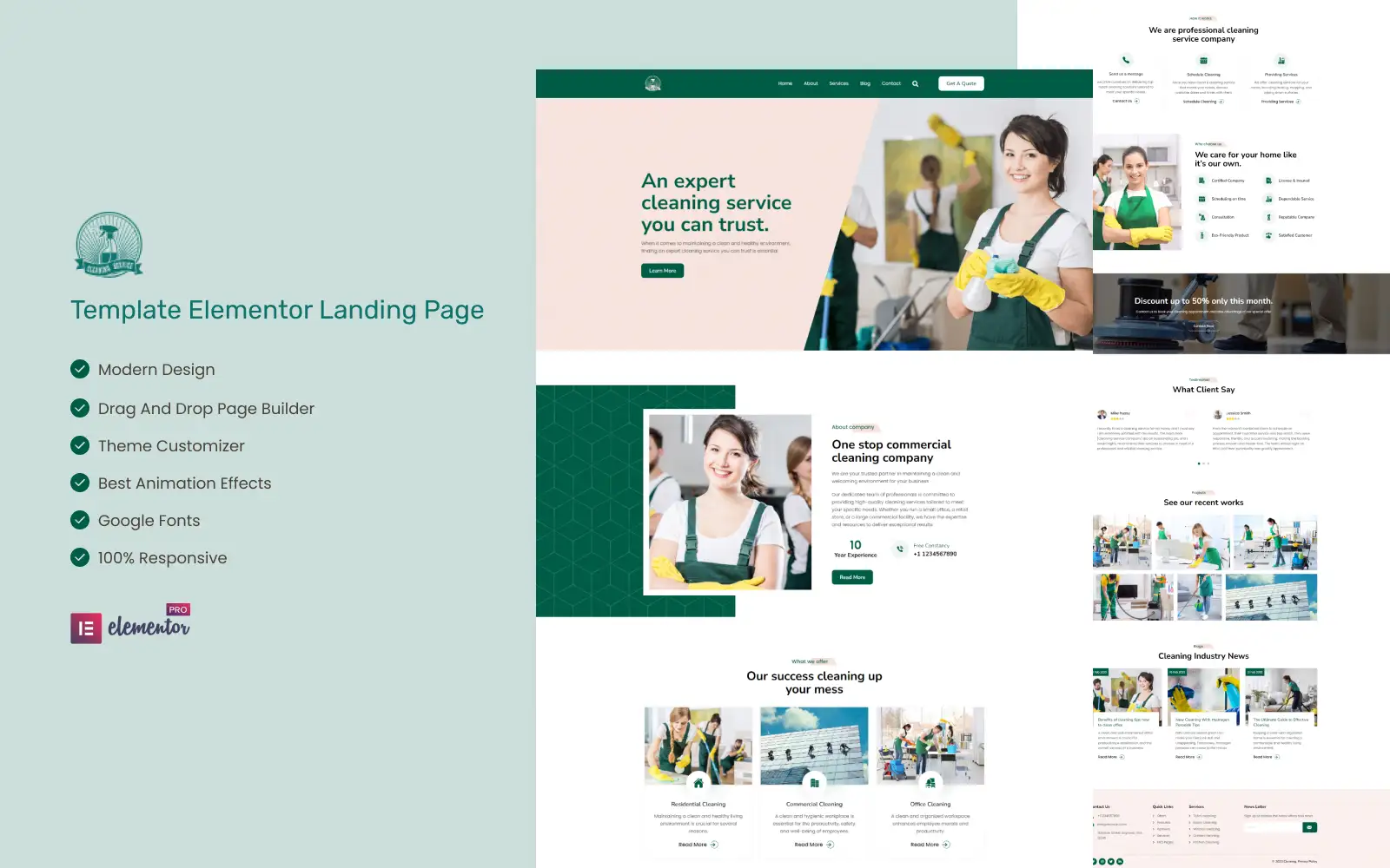Cleaning – Cleaning Services Elementor Landing Page Elementor Kit