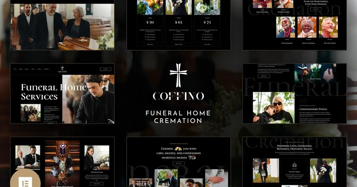 Coffino – Funeral Home Services & Cremation Elementor Pro Template Kit