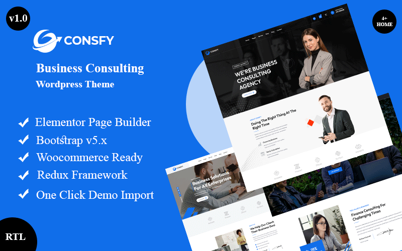 Consfy – Business Consulting WordPress Theme + RTL WordPress Theme