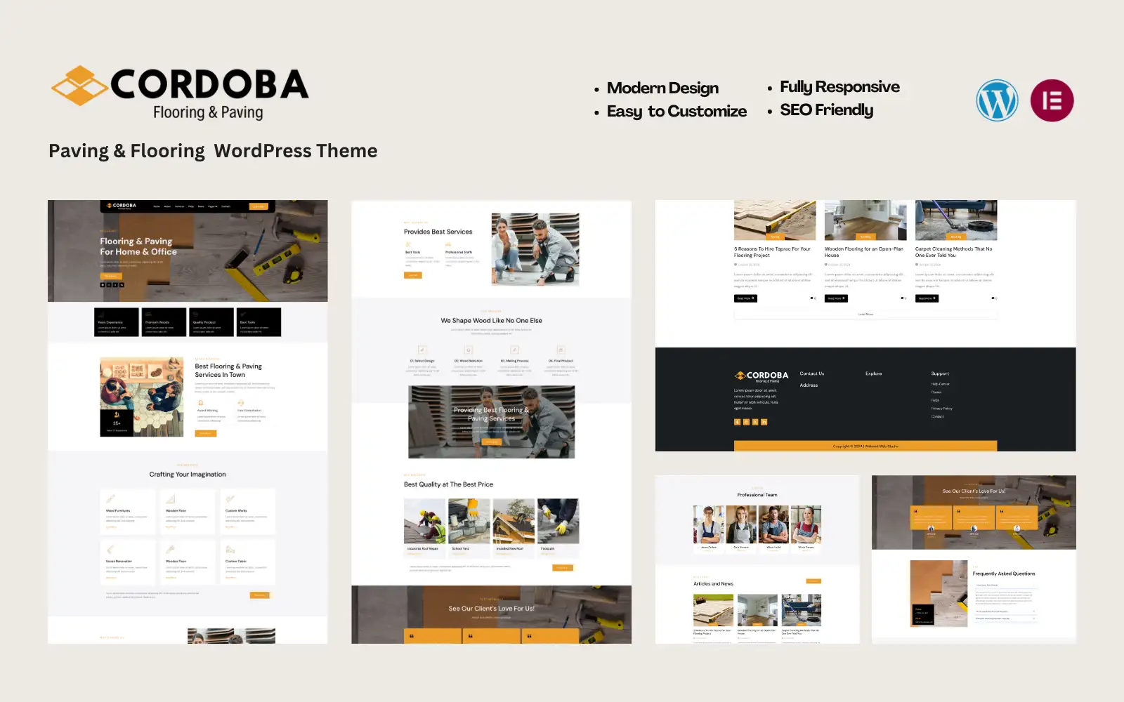 Cordoba – Flooring and Paving Services WP Theme WordPress Theme