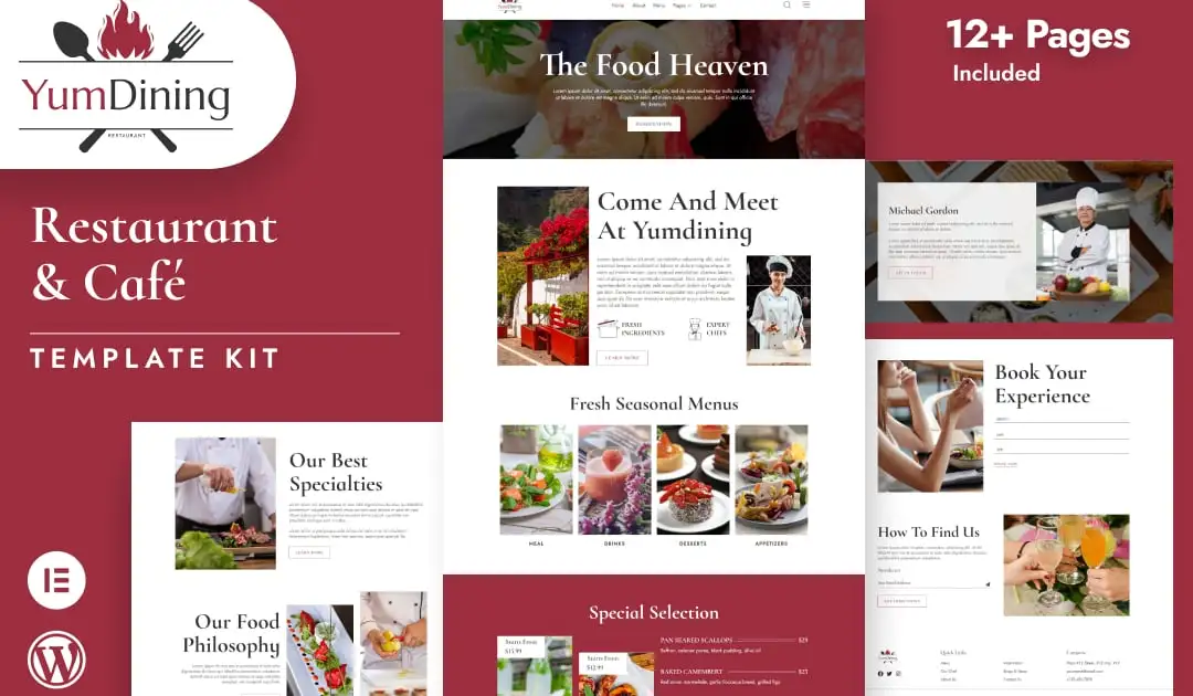 Yumdining – Restaurant & Café Elementor Template Kit