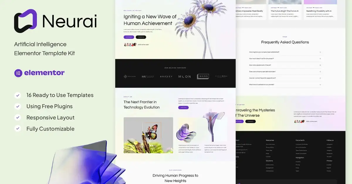 Neurai – Artificial Intelligence Elementor Template Kit