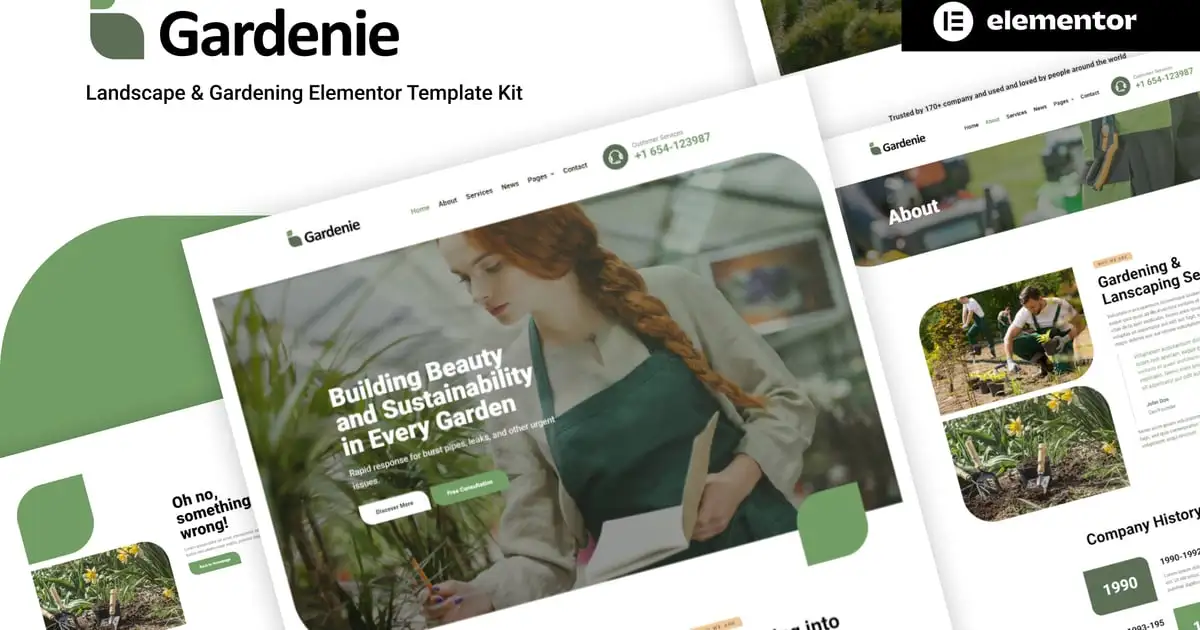 Gardenie – Landscape & Gardening Elementor Template Kit