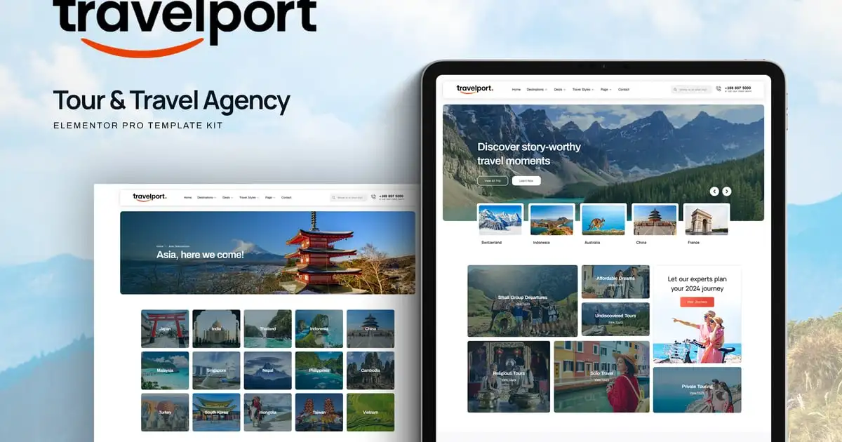 Travelport – Tour & Travel Agency Elementor Pro Template Kit