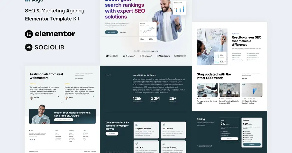Algo – SEO & Marketing Agency Elementor Template Kit