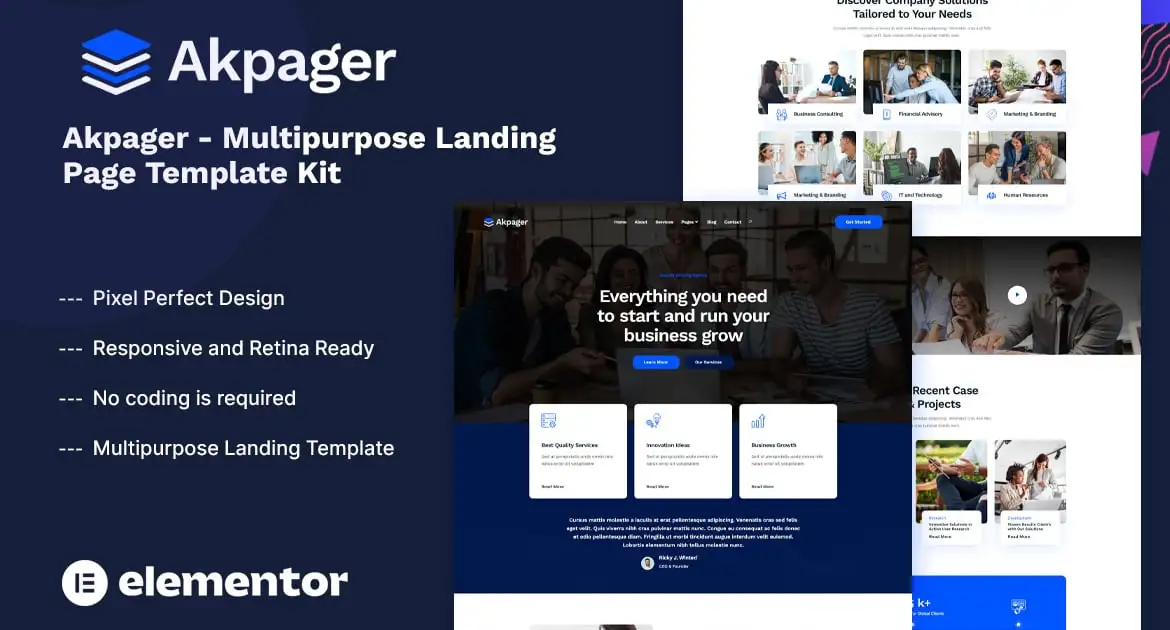 Akpager – Multipurpose Landing Page Template Kit
