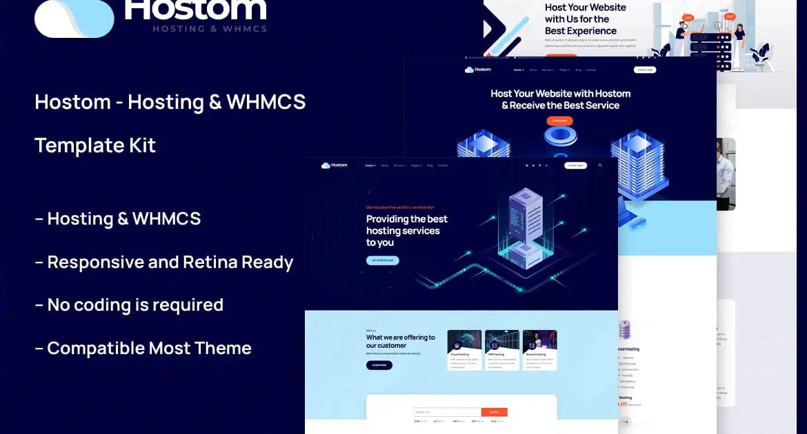 Hostom – Hosting & WHMCS Elementor Template Kit