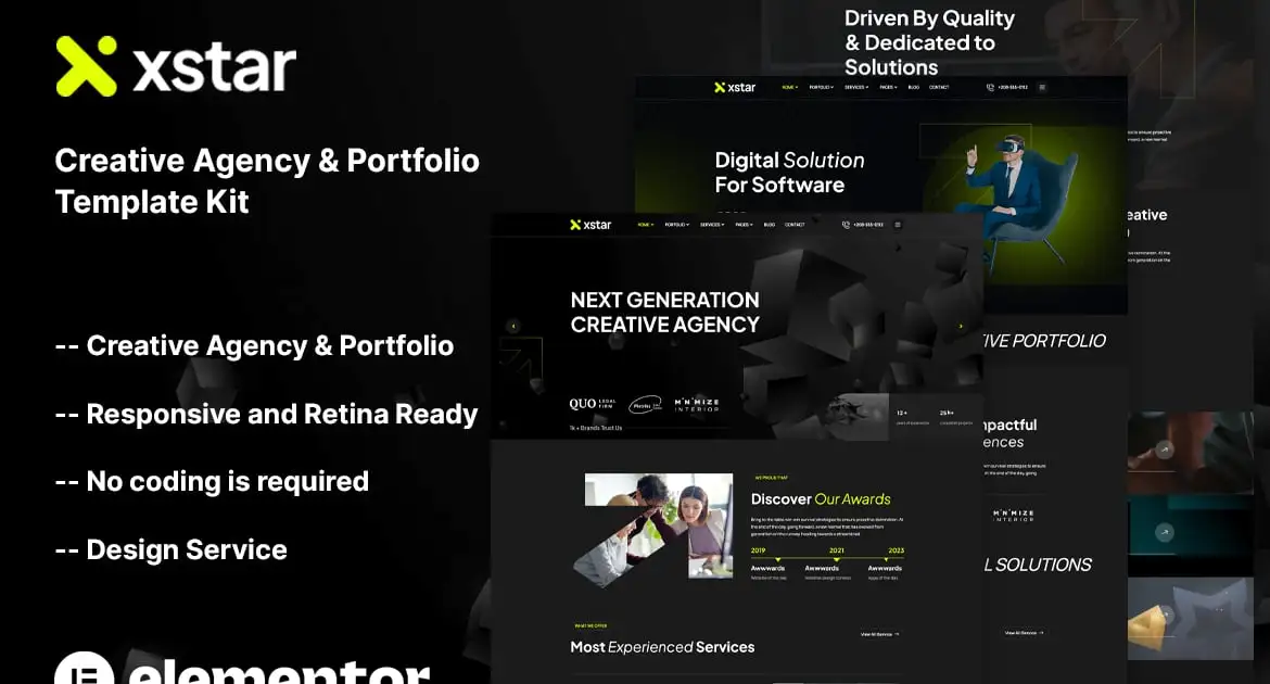 Xstar – Creative Agency & Portfolio Template Kit