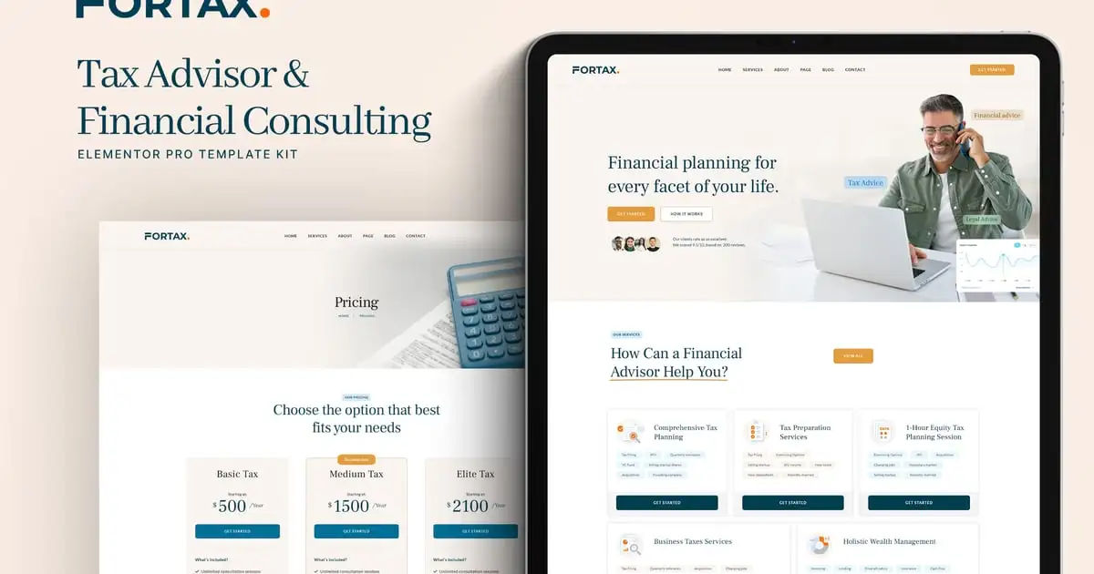 Fortax – Tax Advisor & Financial Consulting Elementor Template Kit