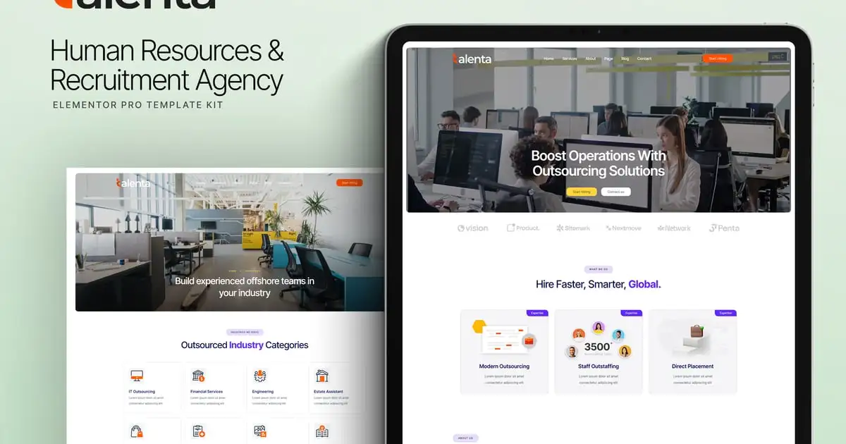Talenta – Human Resources & Recruitment Agency Elementor Template Kit