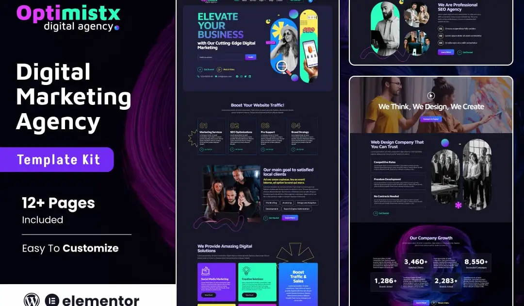 Optimistx – SEO & Digital Agency Elementor Template Kit
