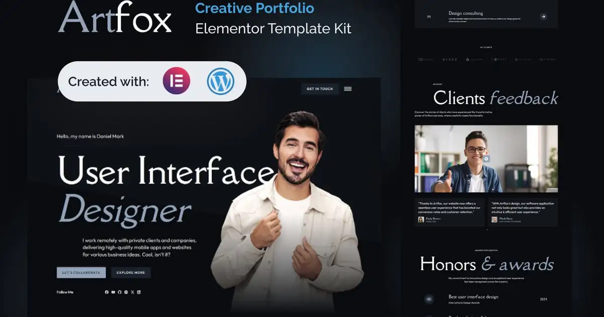 Artfox – Creative Portfolio Elementor Pro Template Kit
