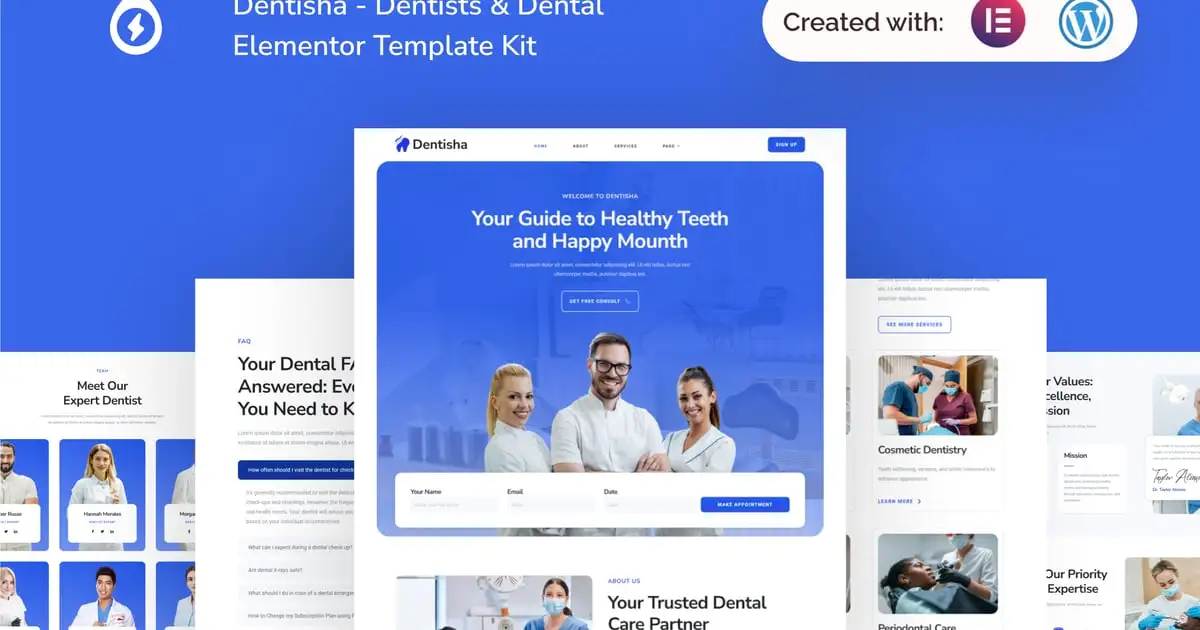 Dentisha – Dentists & Dental Elementor Template Kit