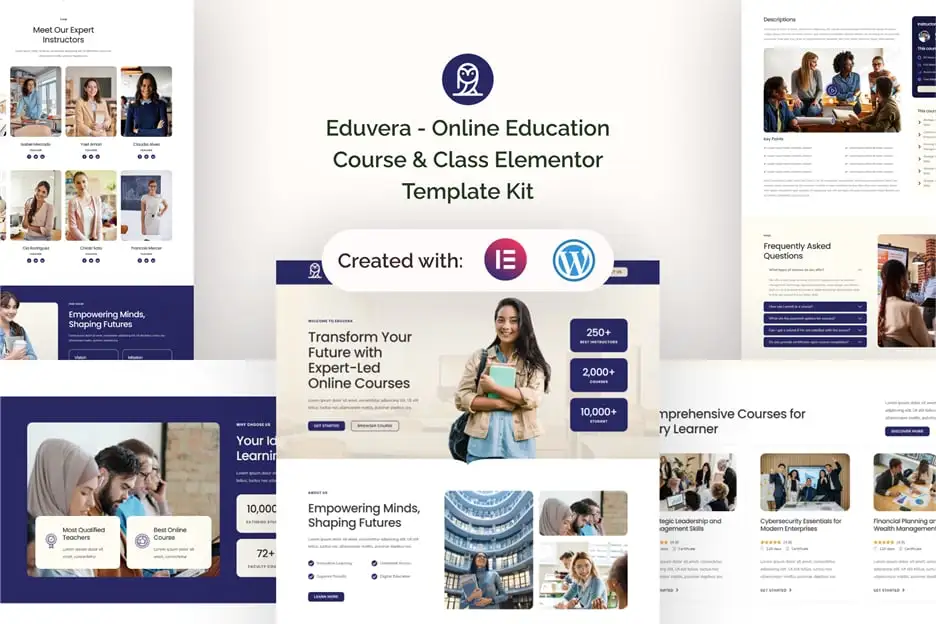 Eduvera – Online Education Course & Class Elementor Template Kit