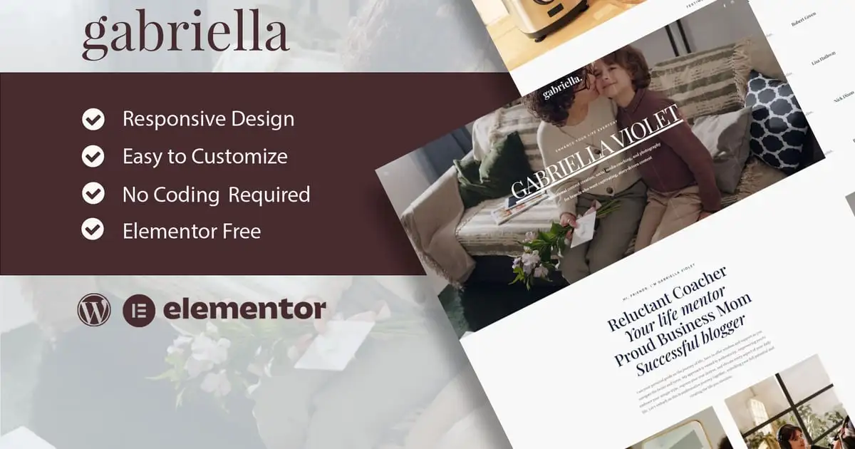 Gabriella – Motivator & Business Coach Elementor Template Kit