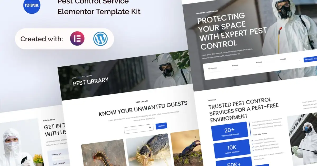 Pestspark – Pest Control Service Elementor Template Kit