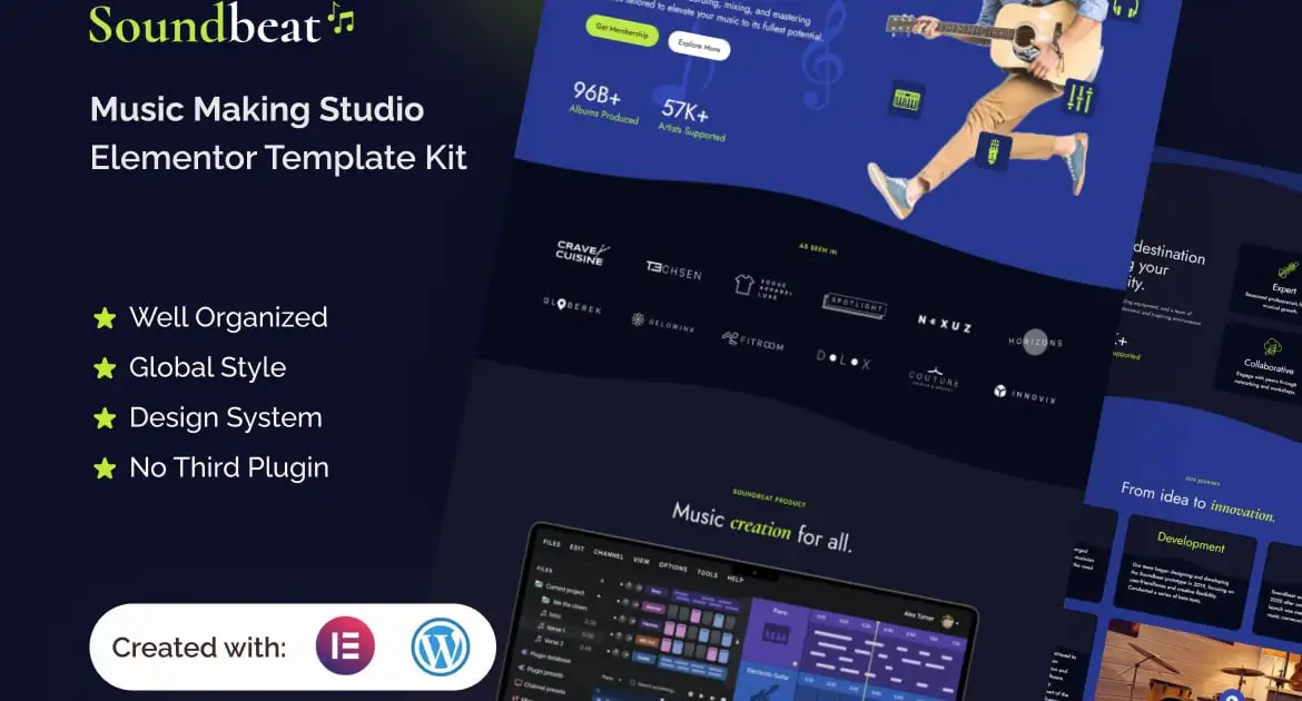 Soundbeat – Music Making Studio Elementor Pro Template Kit