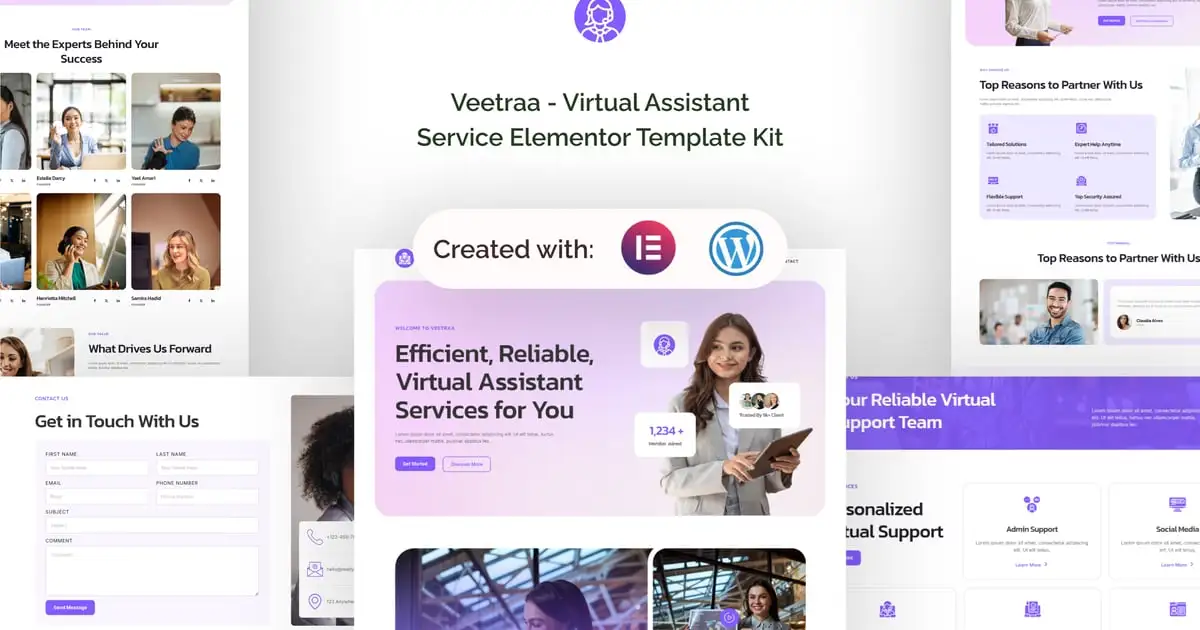 Veetraa – Virtual Assistant Service Elementor Template Kit