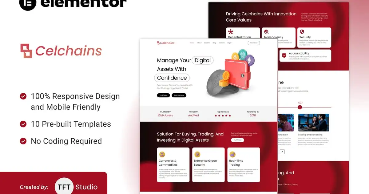 Celchains – Blockchain Crypto & DeFi Elementor Template Kit