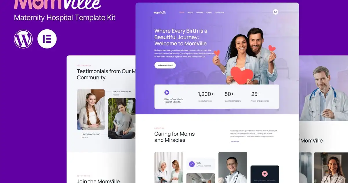 MomVille – Maternity Hospital Elementor Kit Template