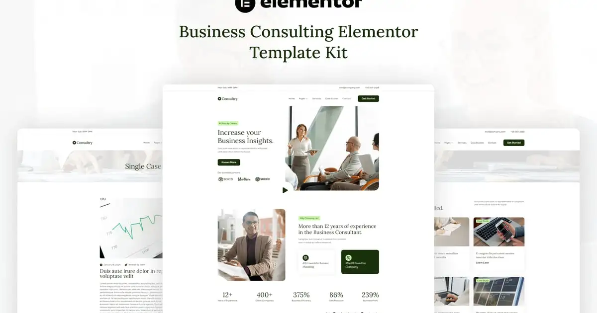 Consultry – Business Consulting Elementor Template Kit