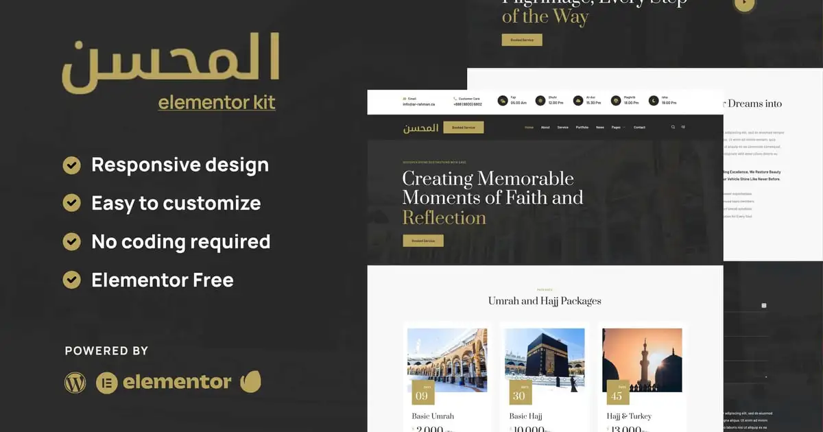 Rahman – Hajj & Umrah Tour Agency Elementor Template Kit
