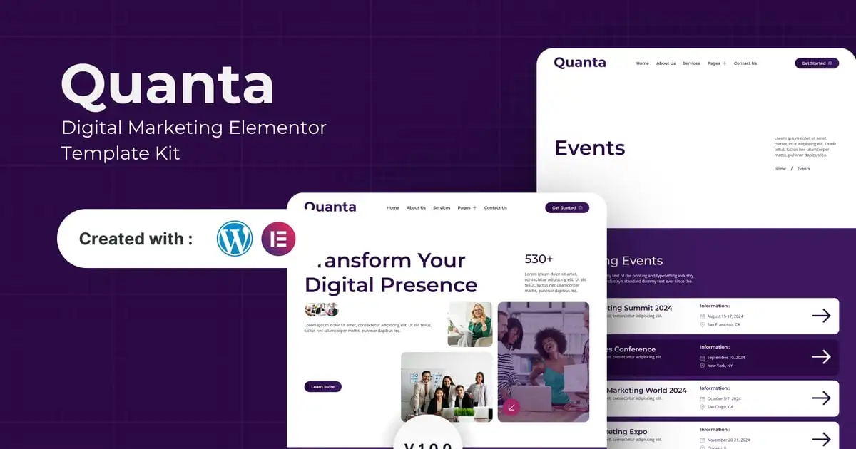 Quanta – Digital Marketing Elementor Template Kit