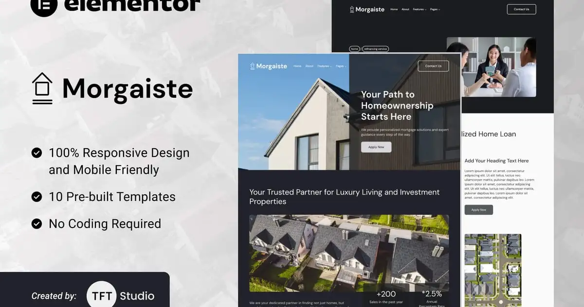 Morgaiste – Real Estate Mortgage Solutions Elementor Template Kit
