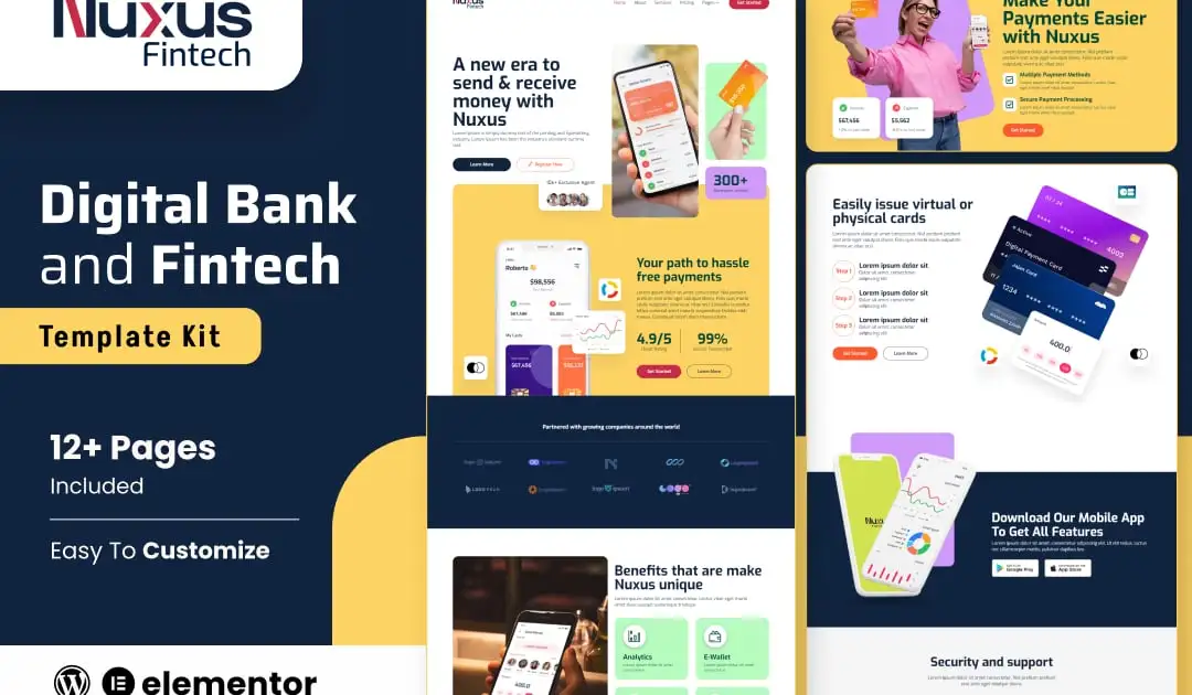 Nuxus – Online Payment Gateway Elementor Template Kit