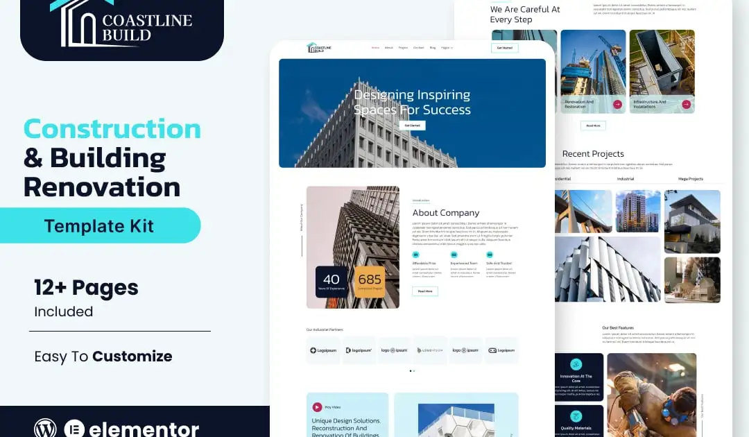 Coastline Build – Construction & Building Renovation Template Kit