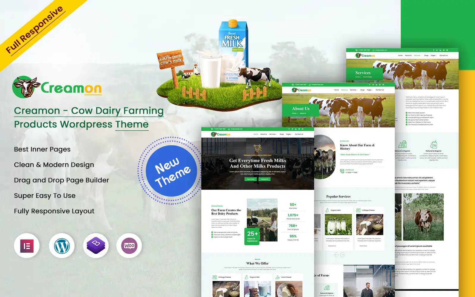 Creamon – Cow Dairy Farming WordPress Theme