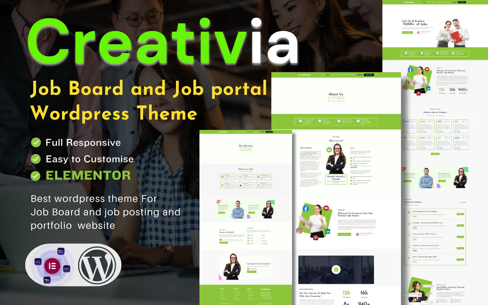 Creativia Job Board and Job Solution – WordPress Theme WordPress Theme