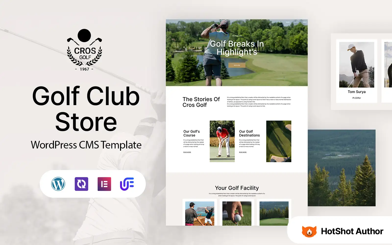 Cros Golf – Club And course WordPress Elementor Theme WordPress Theme