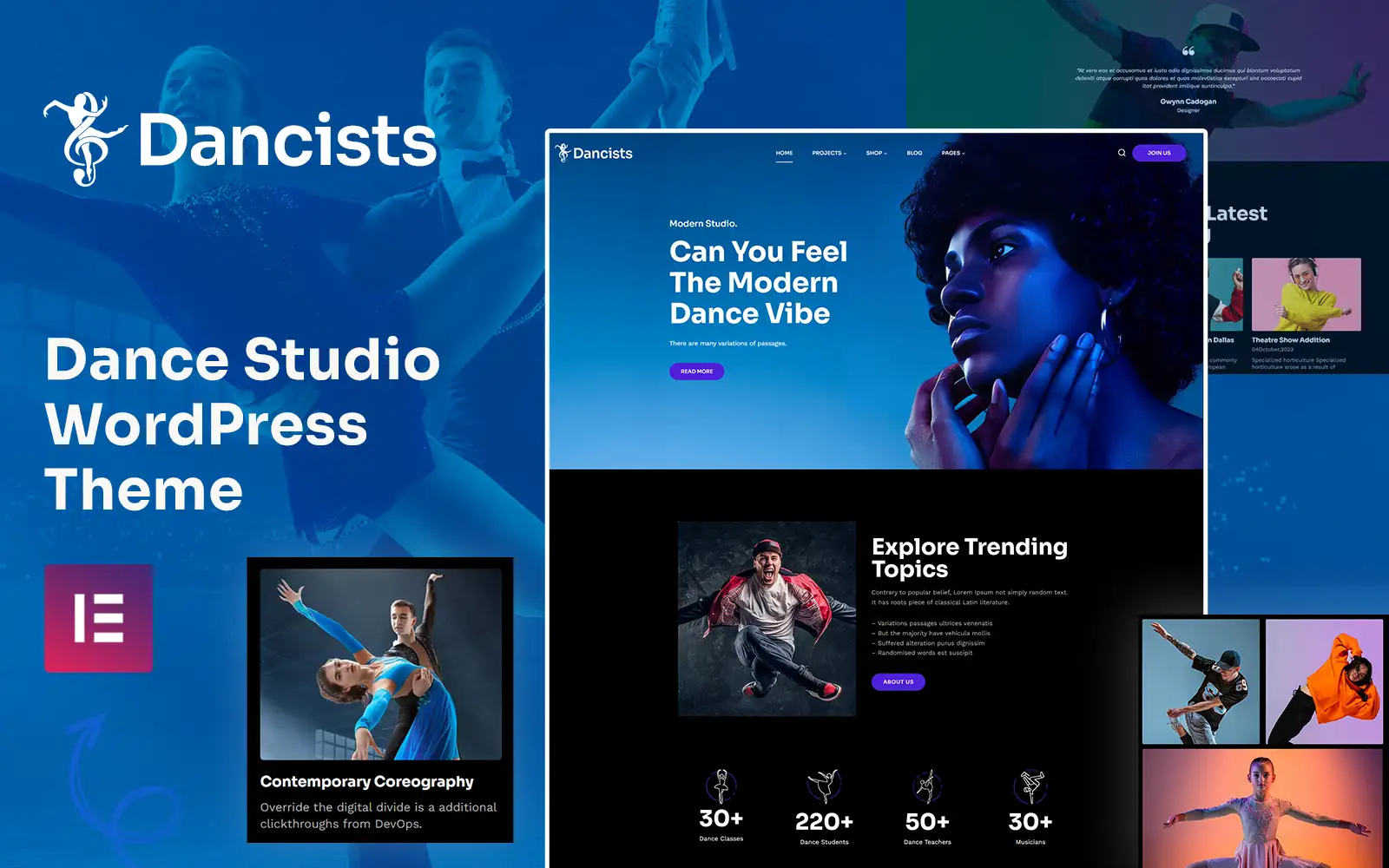Dancists – Dancing Academy and Dancing Studio WordPress Theme