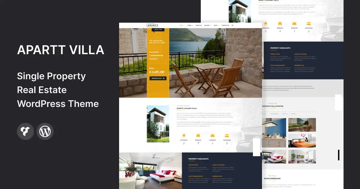APARTT VILLA – Single Property WordPress Theme