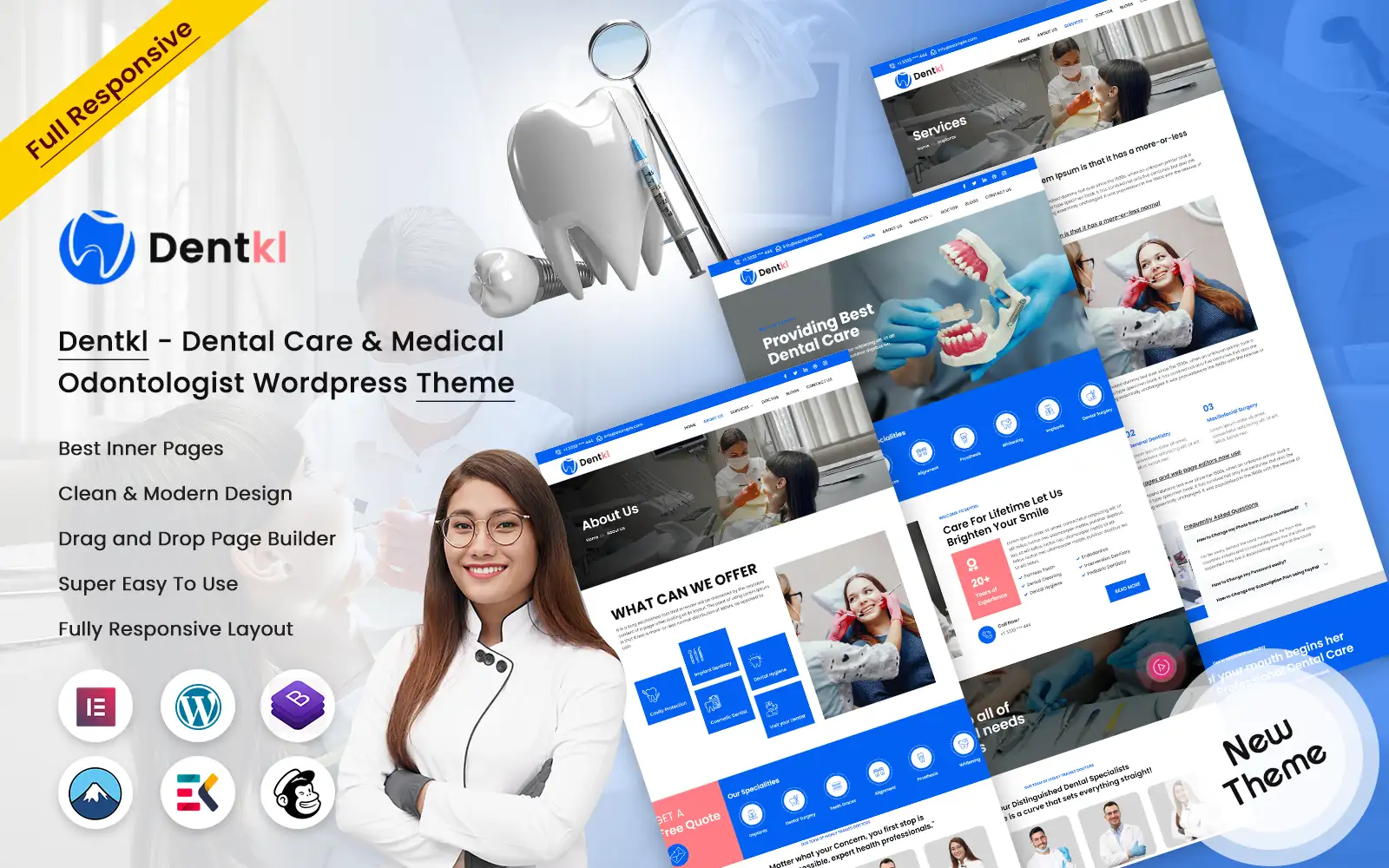 Dentkl – Dental Care & Medical Odontologist WordPress Theme