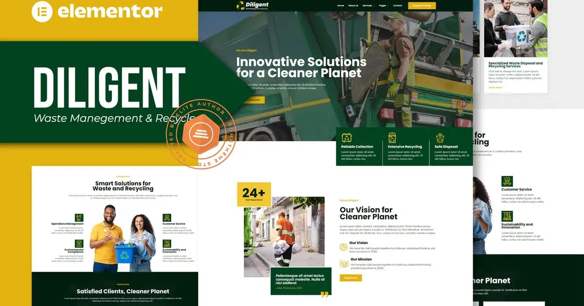 Diligent – Waste Management & Recycling Company Elementor Template Kit