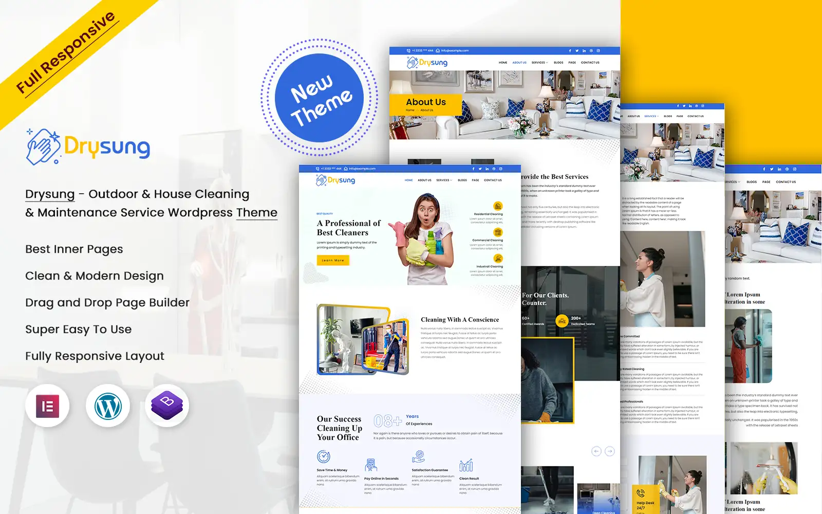 Drysung – Outdoor & House Cleaning & Maintenance Service WordPress Theme WordPress Theme