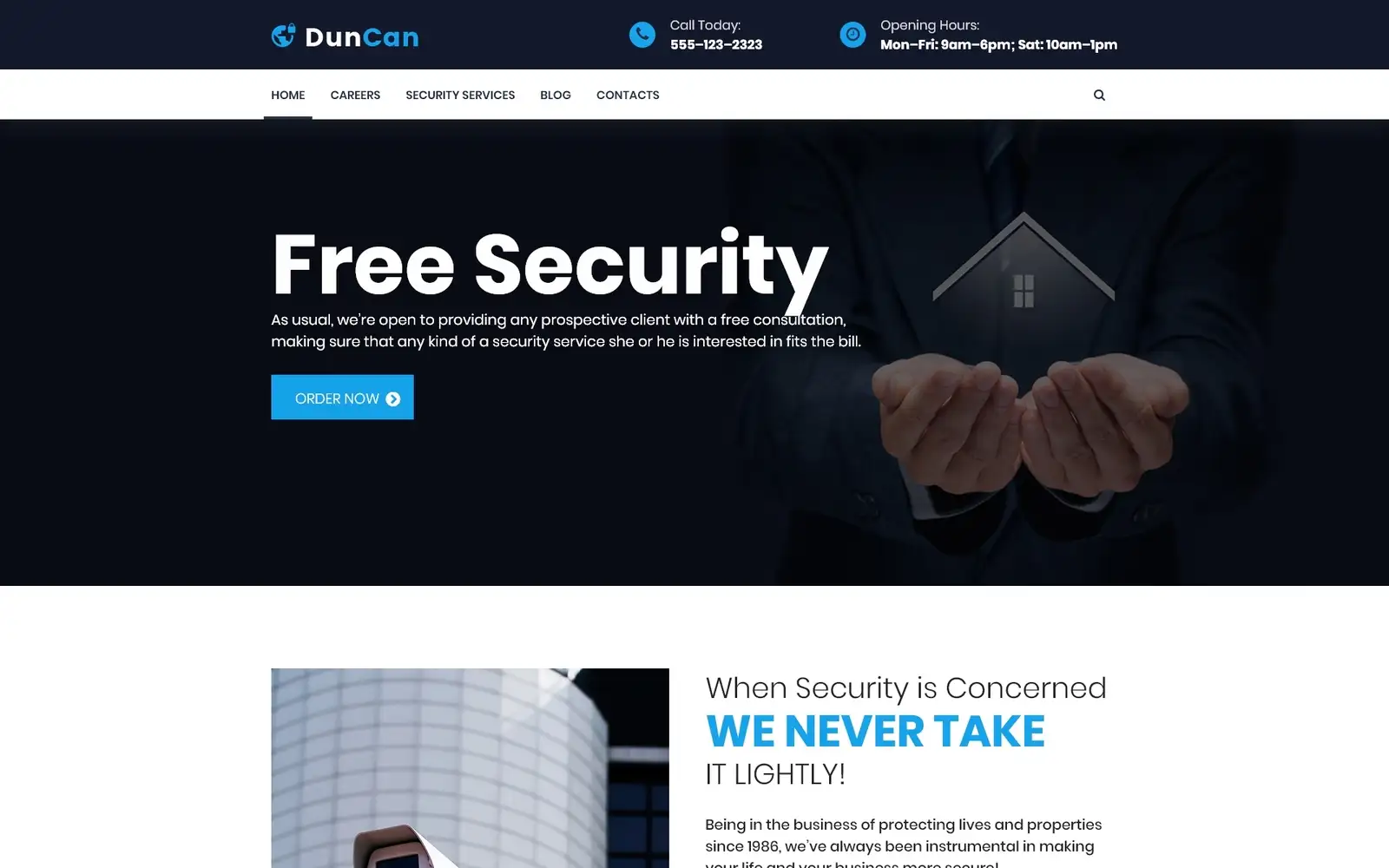 DunCan – Security Systems & Bodyguard Services WordPress Theme